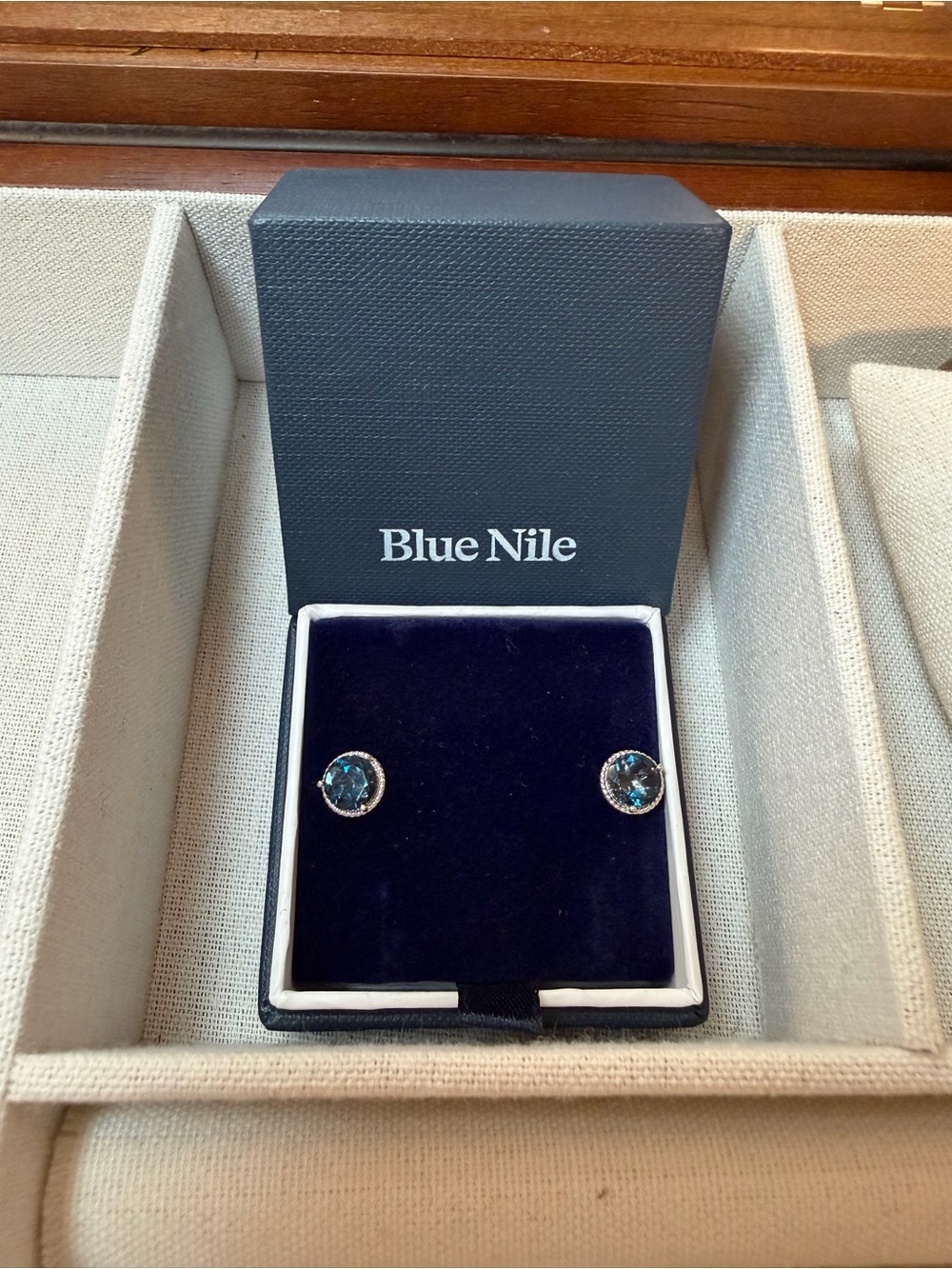 Blue Nile London Blue Topaz Rope Stud Earrings | Sterling Silver | 7mm
